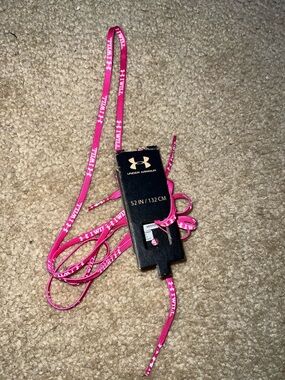 Under Armour Hot Pink Shoelaces with White Accents